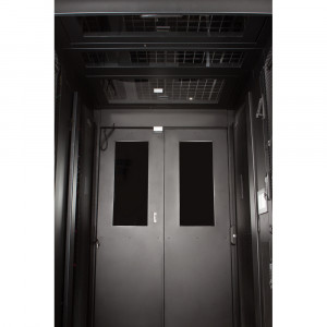 Containment system split hinged door for DC series cabinets